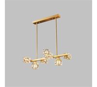 GLETSF Gold Chandelier, Quality Copper Crystal Pendant Lights Fixture,Modern Cube Lamp Shade Hanging Ceiling Light For Dining Room,Kitchen Island,Bedroom,Living Room,9Light-7light