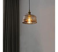 GLETSF Hanging Lamp, Nordic Design Pendant Lights Copper Glass Height Adjustable Pendant Lighting E27 Base Chandelier Small and Exquisite Suitable For Living Room Studyroom Susp