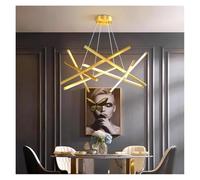 GLETSF Lámpara Colgante nórdica para Comedor, Sala de Estar o Loft, Acabado Dorado Cepillado y Negro, Luces LED Decorativas de diseño, 4 Cabezales Dorados, 110 V, luz Neutra.