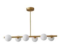 GLETSF Lámpara de araña nórdica de Lujo de Cristal para Sala de Estar y Comedor, lámpara Colgante de Cristal con Brillo Dorado, lámparas de Mesa Colgantes, luz cálida de 3000kB, 8 Cabezales.