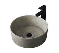 GLETSF Lavabo Redondo De Encimera para Baño, Lavabo para Balcón Exterior, Lavabo para Baño Interior, Lavabo Retro para El Hogar, Lavabo De Baño