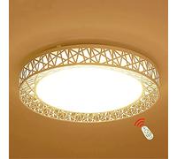 GLETSF Led Modern Ceiling Light Bird's Nest Design with Remote Control Dimmable Acrylic Bedroom Living Room Kitchen Dining White Decorative Chandelier 50 Cm