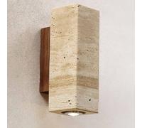 GLETSF Led Wall Sconce Square Wall Light Minimalist Sconces Indoor Wall Washer Natural Stone Wall Lighting Fixture Bedside Wall Lamp For Bedroom Foyer Kitchen Entryway Farmhouse-Wood Grain-23cm