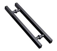 GLETSF Manijas Modernas para Puertas De Entrada, Manijas De Acero Inoxidable De Alta Resistencia, Manijas De Doble Cara para Puertas Corredizas, Manijas para Puertas De Granero/-Black-120 * 80Cm