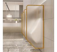 GLETSF Men's Urinal Partition - Gold Stainless Steel Frame, Tempered Glass Divider, Floor-Mounted Privacy Screen For Public Restrooms, Perfect For Schools, Bars, Hotels, Durable-Gold-1 Pcs