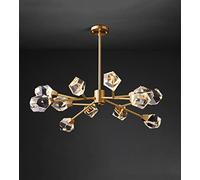GLETSF Modern - Branch Led Chandelier Compatible with The Kitchen Living Room Diamond Crystal Light Fixtures Bedroom Copper Hanging Lamp,Ceiling Chandelier-D89 12 Lights-Warm