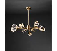 GLETSF Modern - Branch Led Chandelier Compatible with The Kitchen Living Room Diamond Crystal Light Fixtures Bedroom Copper Hanging Lamp,Ceiling Chandelier-D73 9 Lights-Warm