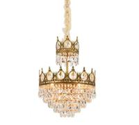 GLETSF Modern Crystal Chandelier Light Fixtures, Mini Crystal Chandeliers Ceiling Light, E14/E12 Pendant Lighting, Gold Ceiling Lamp Hanging Lights-38cm