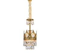 GLETSF Modern Crystal Chandelier Light Fixtures, Mini Crystal Chandeliers Ceiling Light, E14/E12 Pendant Lighting, Gold Ceiling Lamp Hanging Lights-23cm