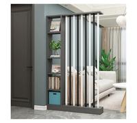GLETSF Modern Freestanding Wood Room Divider with Shelves - 80.7" Height Partition Screen, Metal Columns, Stylish Storage Rack For Home & Office -Gray-W 47in (120cm)