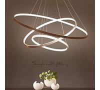 GLETSF Modern Led Pendant Light 76W 3-Ring Led Dimmable Remote Pendant Lamp Living Room Ceiling Lamp Bedroom Hanging Lamp Chandelier 60/40/20Cm