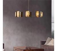 GLETSF Modern Luxury Marble Chandelier For Living Room Dining Room Villa Staircase Vintage Copper Marble Led Chandelier-Changeable-Dia98cm