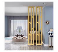 GLETSF Modern Metal Room Divider - 7Ft Tall Partition Screen, Adjustable Privacy Panels For Dining Room, Meeting Room, Library, Hotel Bar - 3 Pieces, Stylish Black Design-2pcs-gold-H 7.5 ft (90in)