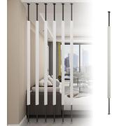 GLETSF Modern Metal Room Divider Partition Post - Adjustable Decorative Screens For Entryway & Stairwell, Stylish 57In Black Column Room Separator For Corridor Use-Black-200cm/78.7in/6.56ft