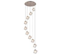 GLETSF Modern Minimalist Spiral Long Chandelier Creative Glass Ice Shape Pendant Light For Living Room Villa Staircase Household High Ceiling Suspension Lamp