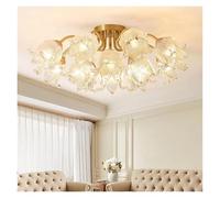 GLETSF Nordic Chandelier Led Round Golden Living Room Restaurant Villa Tree Branch Pendant Light-Cold White-D88cm