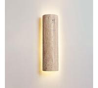 GLETSF Nordic Wall Sconce Led Wall Light Natural Stone Wall Lamp WABI Sabi Travertine Hardwired Sconces Semi Cylinder Vanity Lighting Fixture For Living Room Bedroom 6W 3000K