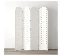 GLETSF Pegboard Wall Storage Shelf,Pegboard Room Divider Panel,Wood Room Divider Wall with Support Feet,2/3/4 Panels Pegboard Partition Screen,For Bedroom Bazaar Jewelry Store-White-180x40cm-4 Panel