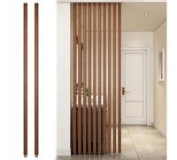 GLETSF Room Divider - Floor To Ceiling Wooden Slat Privacy Screen, 3Ft To 8Ft Tall, Stylish Wall Partition For Living Room, Office, Restaurant Decor-2 Pcs-165cm/65in/5.41ft