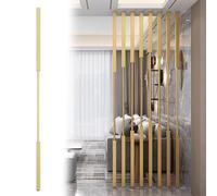 GLETSF Screen Column Separation,Gold Room Divider Screen Partition Standing Pole For Bathroom/Living Room/Entrance No Drill Panel Bar 63In/5.25Ft Height-1pc Height-200cm/79in/6.56ft