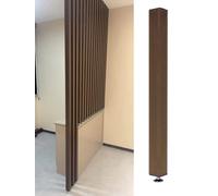 GLETSF Screen Column Separation,Walnut Finish Aluminum Slats Room Divider Privacy Partition For Living Room Bedroom Office Floor To Ceiling Post 5 Pack-1 Pack-145cm/57in/4.75ft