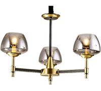 GLETSF Simple E14 Lighting 3/6/8/10/15-Lights - Modern Smoke Gray Glass Chandelier, Living Room Lamp Copper Pendant Lamp,Chandelier Lamps-One Color-3-Lights
