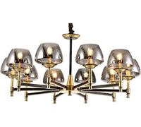 GLETSF Simple E14 Lighting 3/6/8/10/15-Lights - Modern Smoke Gray Glass Chandelier, Living Room Lamp Copper Pendant Lamp,Chandelier Lamps-One Color-10-Lights