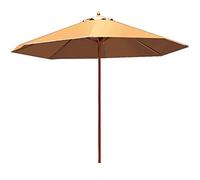 GLETSF Sombrilla De Jardín De Madera De 2,7 M/8,9 Pies, Octogonal, Plegable, Impermeable, para Playa, Piscina, Patio, Carpa, Toldo, Sombrilla.-Brown-A