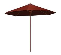 GLETSF Sombrilla De Jardín De Madera De 2,7 M/8,9 Pies, Octogonal, Plegable, Impermeable, para Playa, Piscina, Patio, Carpa, Toldo, Sombrilla.-Red-A