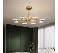 GLETSF Sputnik Chandelier,Gold Mid Century Pendant Lamp Flush Mount Ceiling Light with Acrylic Shades,Antique Hanging Lamp Luxury Lights Fixture For Kitchen Island Bedroom Livin-Gold-84x38cm