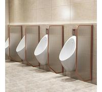 GLETSF Stainless Steel Men's Urinal Privacy Screen - Wall-Mounted Toilet Partition with Tempered Glass For Public Restrooms, Shopping Malls, Hotels & Bars-1pcs-Rose Gold