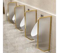 GLETSF Stainless Steel Men's Urinal Privacy Screen - Wall-Mounted Toilet Partition with Tempered Glass For Public Restrooms, Shopping Malls, Hotels & Bars-1pcs-Gold