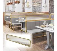 GLETSF Standing Half-Wall Countertop Low Fence Partition Restaurant Partition Striped Glass Restaurant Elevated Screen Partition Hotel Hotpot Restaurant Privacy,Gold-30X70Cm-Gold-30x110cm