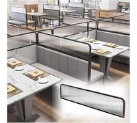 GLETSF Standing Half-Wall Countertop Low Fence Partition Restaurant Partition Striped Glass Restaurant Elevated Screen Partition Hotel Hotpot Restaurant Privacy,Gold-30X70Cm-Black-30x110cm