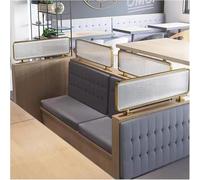 GLETSF Standing Partition For Restaurant Translucent Striped Glass Countertop Low Partition Half Wall Grille For Hotpot Grill Partition 30/50Cm Privacy,Gold-30X80Cm