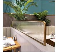 GLETSF Standing Raised Striped Glass Restaurant Screen Partition Matte Hotpot Restaurant Half Wall Countertop Dwarf Fence Partition 30/50Cm Used As A Partition In The,Gold-50X80-Gold-30x110cm
