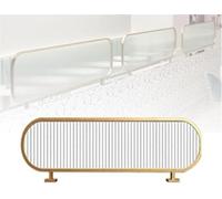 GLETSF Standing Tabletop Privacy Partition For Dining Room Stainless Steel Framed Tabletop Screen with Translucent Glass For Workspace, Office and Dining Room Privacy,Gold 2-120-Gold 1-120x35cm