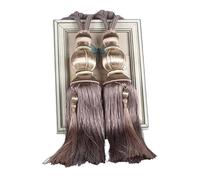 GLETSF Sujetadores de Cortina de Cuerda - 2 Sujetadores de Cortina con borlas, Perlas y Bolas Colgantes - Accesorios Elegantes para Cortinas (marrón), marrón,Brown