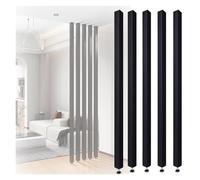 GLETSF Tall Black Wooden Wall Divider, Floor-To-Ceiling Partition Screen, 1.2-2.4M Adjustable Room Divider, Stylish Slats For Home Or Office, 110Cm Wide X 195Cm High-W 65cm-H100cm/39.3in/3.2ft