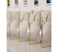 GLETSF Urinal Screen Privacy Divider, Tempered Glass Partition For Men's Restrooms, Essential Toilet Accessories For Hotels & Commercial Spaces, Durable & Stylish Design-Gold-1pcs