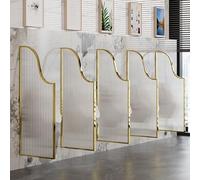 GLETSF Urinal Screen Privacy Divider, Tempered Glass Partition For Men's Restrooms, Essential Toilet Accessories For Hotels & Commercial Spaces, Durable & Stylish Design-Champagne Gold-4pcs