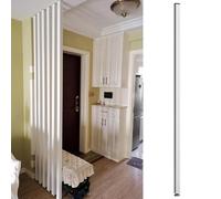 GLETSF White Wood Slat Room Divider, 190Cm Tall Floor-To-Ceiling Partition Screen, 3Pcs Adjustable Wall Separation Panels, Stylish Column Fittings For Home & Office Use-1pc-Height 165CM/65IN/5.41FT