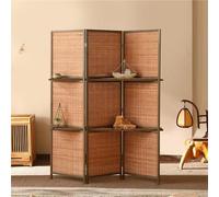 GLETSF Wooden Room Divider with Storage - Foldable Partition Screen For Living Room, Bedroom, Entrance & Tea Room, Simple & Functional Home Décor Solution-3pcs