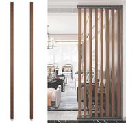 GLETSF Wooden Slat Room Divider - Floor To Ceiling Partition Screen For Living Room, Office, Restaurant - 2Ft To 8Ft Tall Modern Decor Column-2 Pack-180cm/70.8in