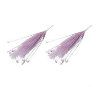 Glewi 2 marcadores de pasillo de boda de hierba de pavo real simulada, arreglo floral de cola artificial de 63 cm para decoración de guía de carretera (morado)