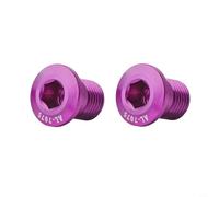 Glewi 2 pernos de suspensión de desviador trasero M10xP1.0, tornillos de montaje de aleación de aluminio para instalación de gancho trasero de bicicleta, negro, rojo, morado, plateado (morado)