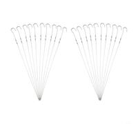 Glewi 20 pinchos de barbacoa de acero inoxidable de 35,5 cm con mango antideslizante para asar carne, mariscos, verduras, cocinar al aire libre