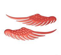 Glewi 3D PVC Wing Decal Sticker Set Para Coche Motocicleta Creativo DIY Resistente a los arañazos Gráficos Par (Rojo)