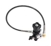 Glewi 7/8-14UNF Válvula de llenado de doble calibre 6000PSI adaptador de repuesto con manguera de 50 cm para cilindro de fibra de carbono explosión de seguridad