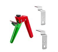 Glewi Abrazadera de fijación de cajón ajustable con 2 clips para instalación de armarios y armarios, construcción de acero inoxidable y plástico, 115 mm de ancho, rojo y (2 clips grandes)